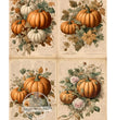 Autumn Pumpkin Floral Quad Rice Paper (DC438) - Decoupage Central