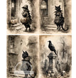 Spooky Sepia Halloween Quad Rice Paper (DC439)- Decoupage Central