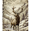 Sepia Winter Stag Rice Paper (DC452)- Decoupage Central
