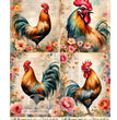 Parchment Rooster Quad Rice Paper (DC456)- Decoupage Central