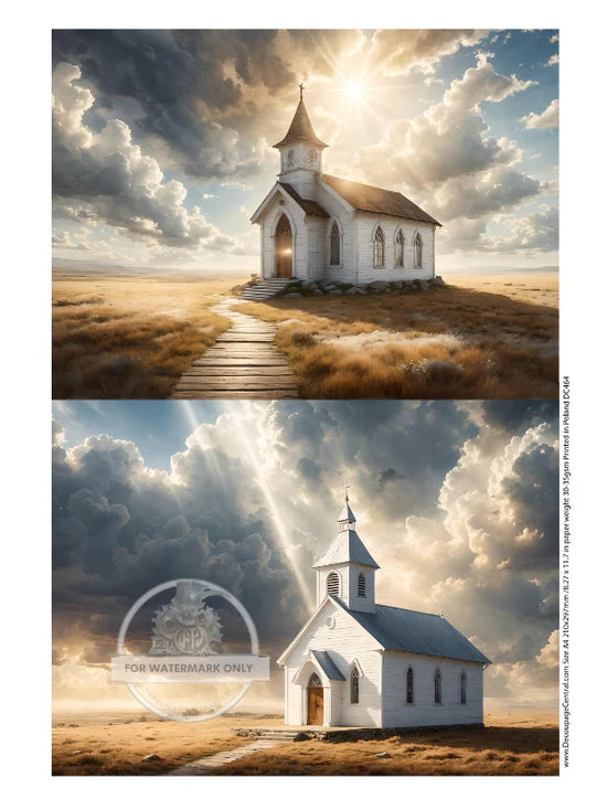 Prairie Churches Rice Paper (DC464) - Decoupage Central