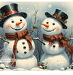 Christmas Snowmen Rice Paper (DC470) - Decoupage Central