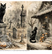 Halloween Black Cat Duo Rice Paper (DC472) - Decoupage Central