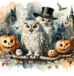 Snowy Owl Halloween Rice Paper (DC489) - Decoupage Central
