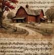 Red Barn Melody Decoupage Paper - Decoupage Central