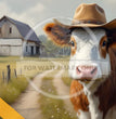 Farmer Cow Rice Paper (DC5068) - Decoupage Central