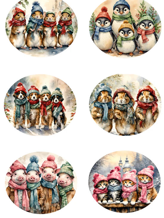 Christmas Critters Ornaments Rice Paper (DC510)  - Decoupage Central