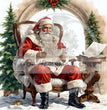 Santa & His List Rice Paper (DC537) - Decoupage Central