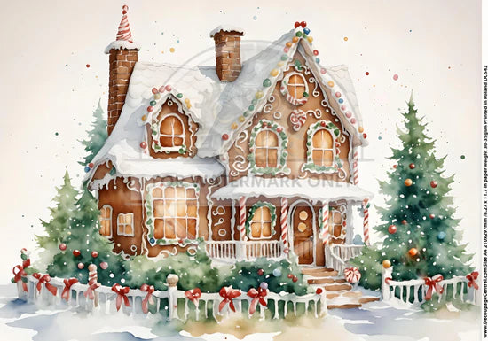 Gingerbread House Rice Paper (DC542) - Decoupage Central