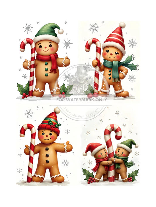 Christmas Ginger Dudes Rice Paper (DC557) - Decoupage Central