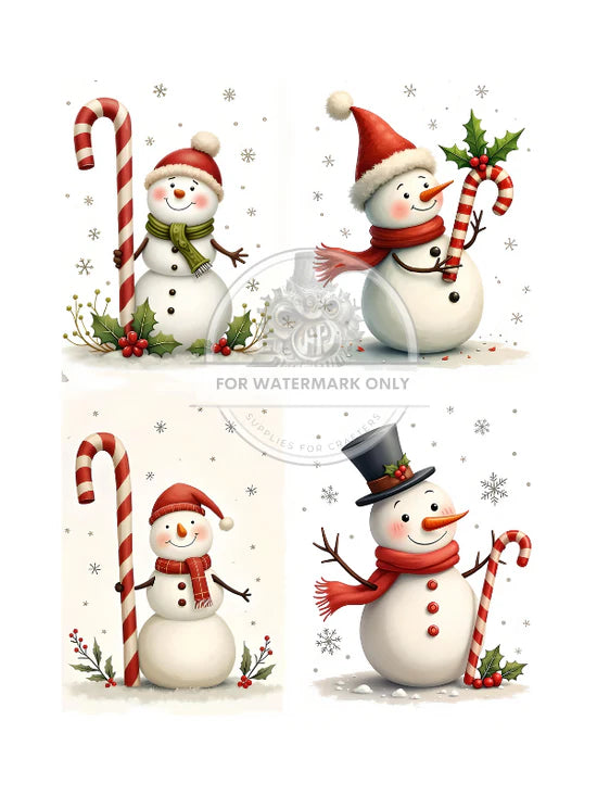 Christmas Snowmen Rice Paper (DC558) - Decoupage Central