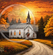 Autumn Church Quad Rice Paper (DC563) - Decoupage Central