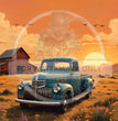 Blue Truck Sunset Rice Paper (DC565) - Decoupage Central