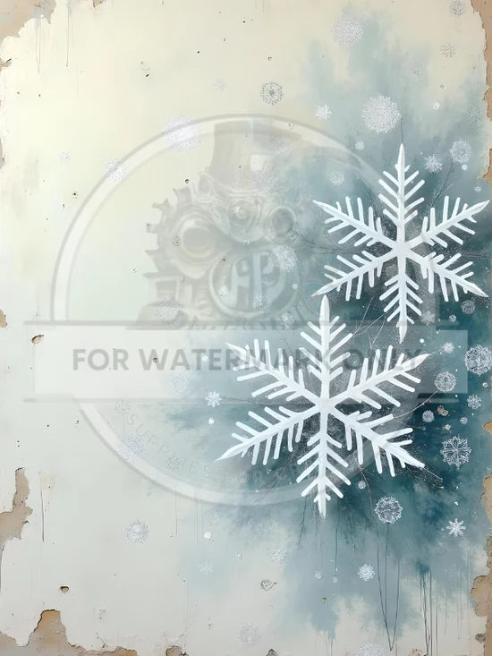 Vintage Blue Snowflake Background Rice Paper (DC570)- Decoupage Centra ...