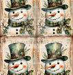 Snowman Closeup Quad Rice Paper (DC593) - Decoupage Central