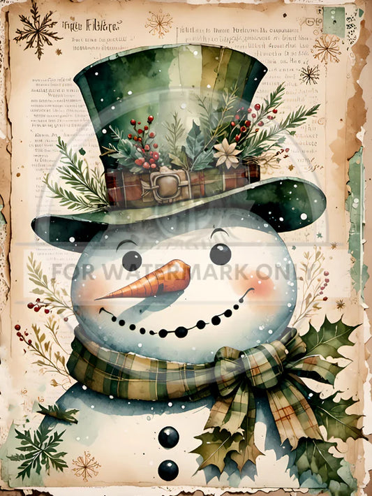 Snowman Closeup Decoupage Paper - Decoupage Central