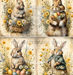 Bunny in Basket Quad Rice Paper (DC621) - Decoupage Central