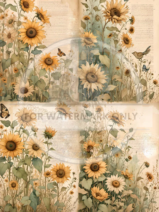 Sunflower Dreamin Quad Rice Paper (DC640) - Decoupage Central