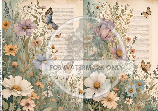 Spring Watercolor Duo Rice Paper (DC642) - Decoupage Central