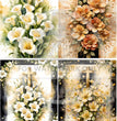 Flower Cross Quad Rice Paper (DC648) - Decoupage Central