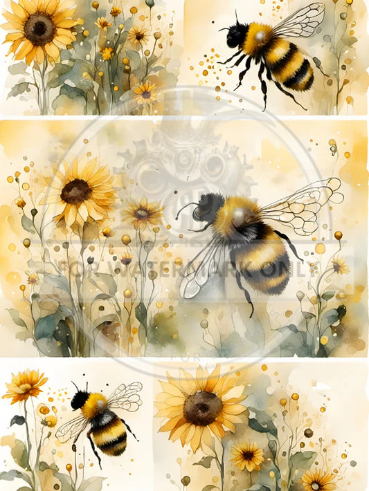 Bee Scene Rice Paper (DC651) - Decoupage Central