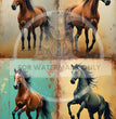 Patina Stallions Quad Rice Paper (DC657) - Decoupage Central