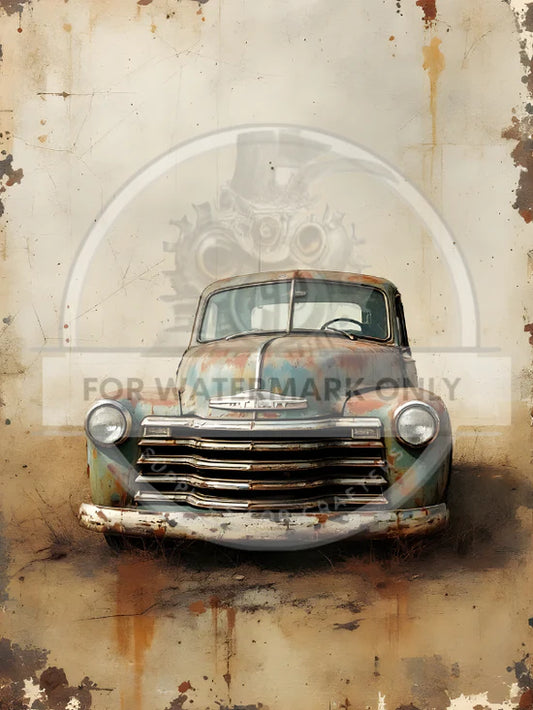 Patina Truck Rice Paper (DC658) - Decoupage Central