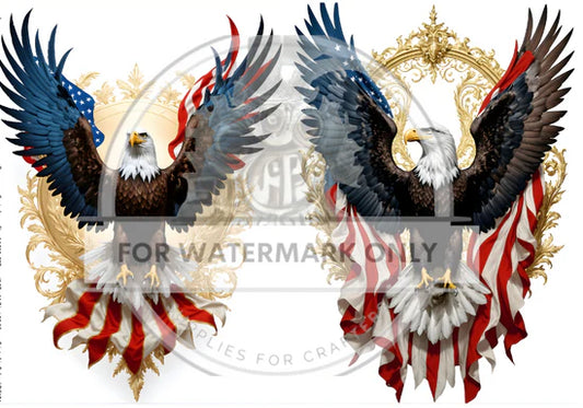 Patriot Eagle Duo Rice Paper (DC674)- Decoupage Central