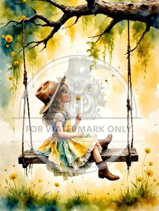 Little Cowgirl Rice Paper (DC707) - Decoupage Central