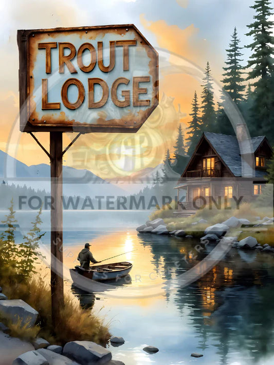 The Trout Lodge Rice Paper (DC728)- Decoupage Central