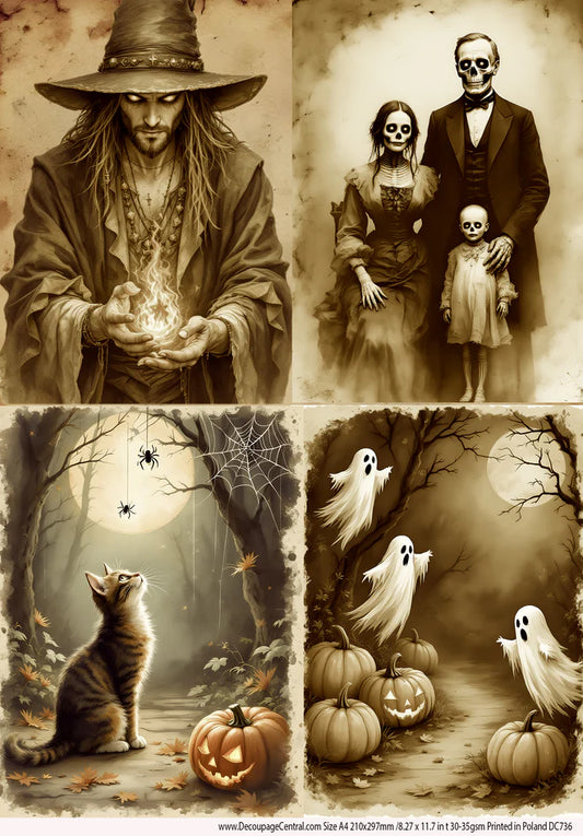 Moonlit Mischief Quad Rice Paper (DC736) - Decoupage Central