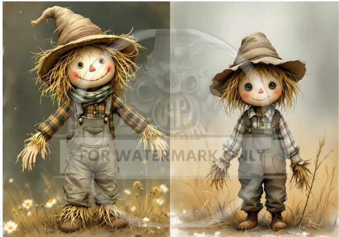 Scarecrow Cuties Duo Rice Paper (DC758) - Decoupage Central