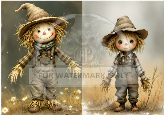 Scarecrow Cuties Duo Rice Paper (DC758) - Decoupage Central