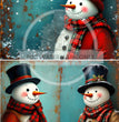 Patina Snowman Trio Rice Paper (DC804) - Decoupage Central