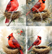 Cardinals in Nest Quad Rice Paper (DC806) - Decoupage Central