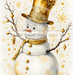Golden Snowman Rice Paper (DC813) - Decoupage Central