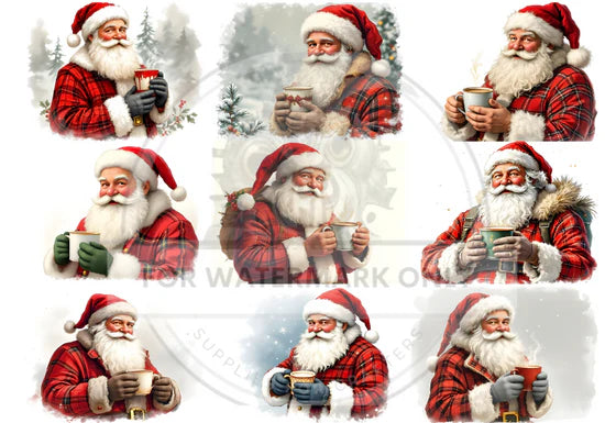 Cocoa with Santa Rice Paper (DC814) - Decoupage Central