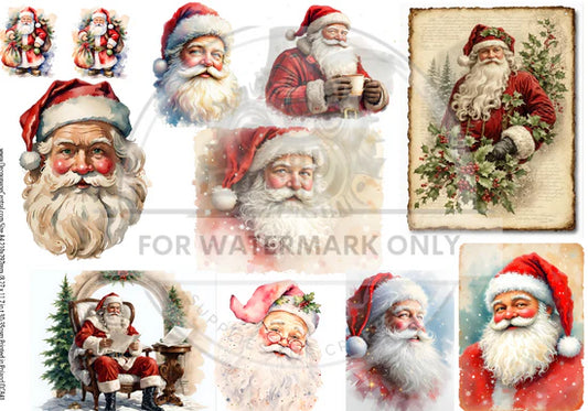 Classic Santa Collection Rice Paper (DC841) - Decoupage Central