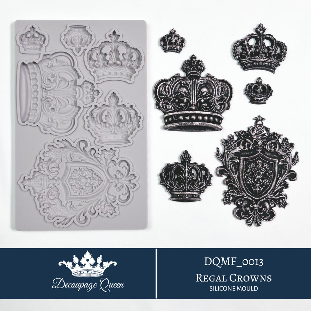 Regal Crowns Silicone Mould, Ltd Edition - Decoupage Queen