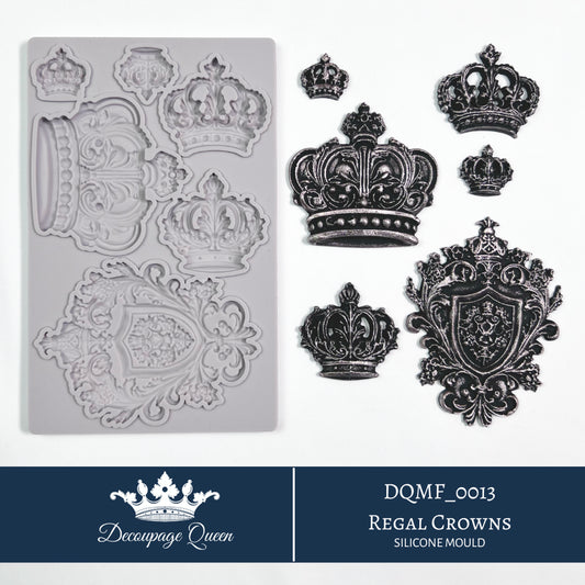 LaBlanche Regal Crowns Silicone Mould, Ltd Edition - Decoupage Queen