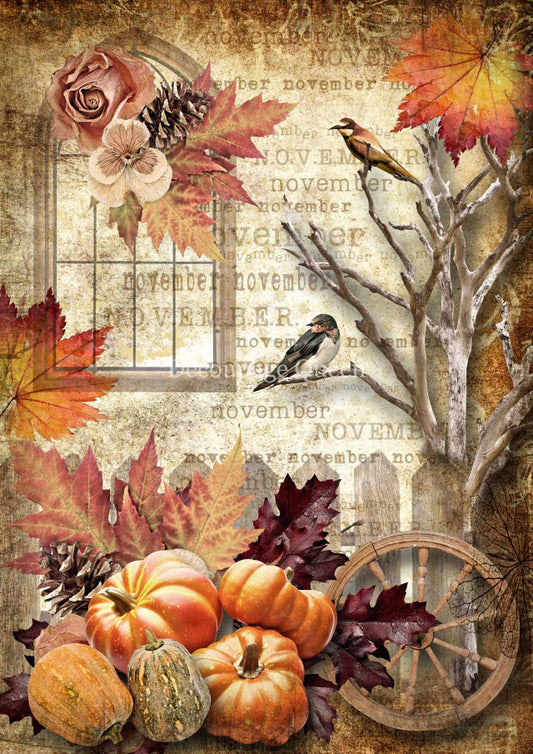 November Rice Paper - Paper Designs Decoupage Queen