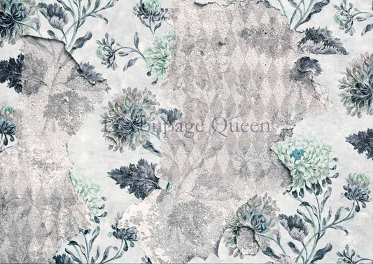 Andy Skinner - Floral Harlequin Rice Paper - Retired - Decoupage Queen