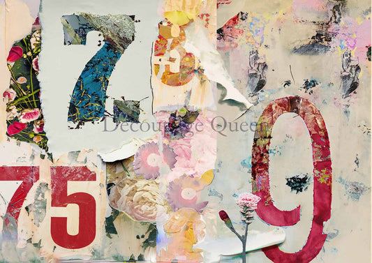 Andy Skinner, Number Jumble Rice Paper - Retired - Decoupage Queen