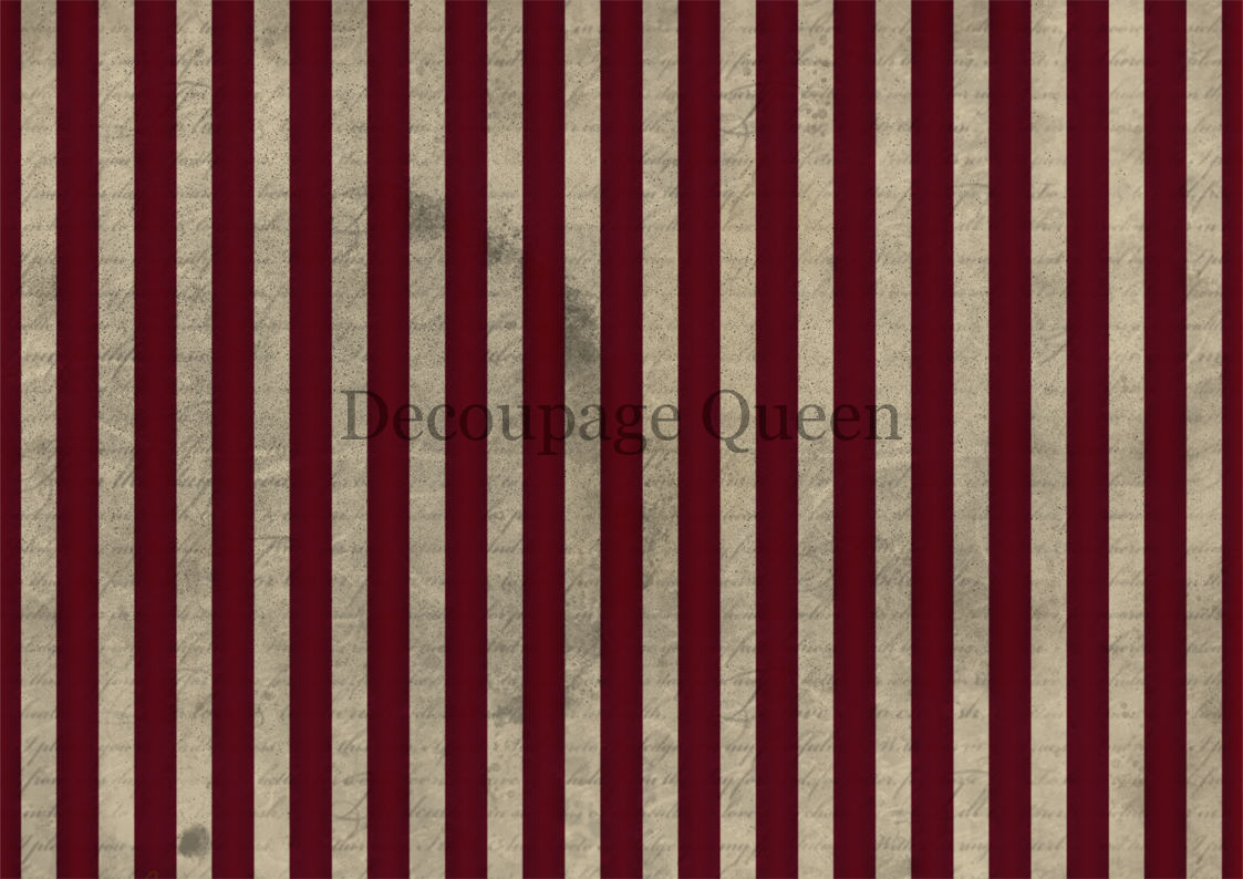 Dainty and the Queen, Red Stripes Rice Paper- DQ