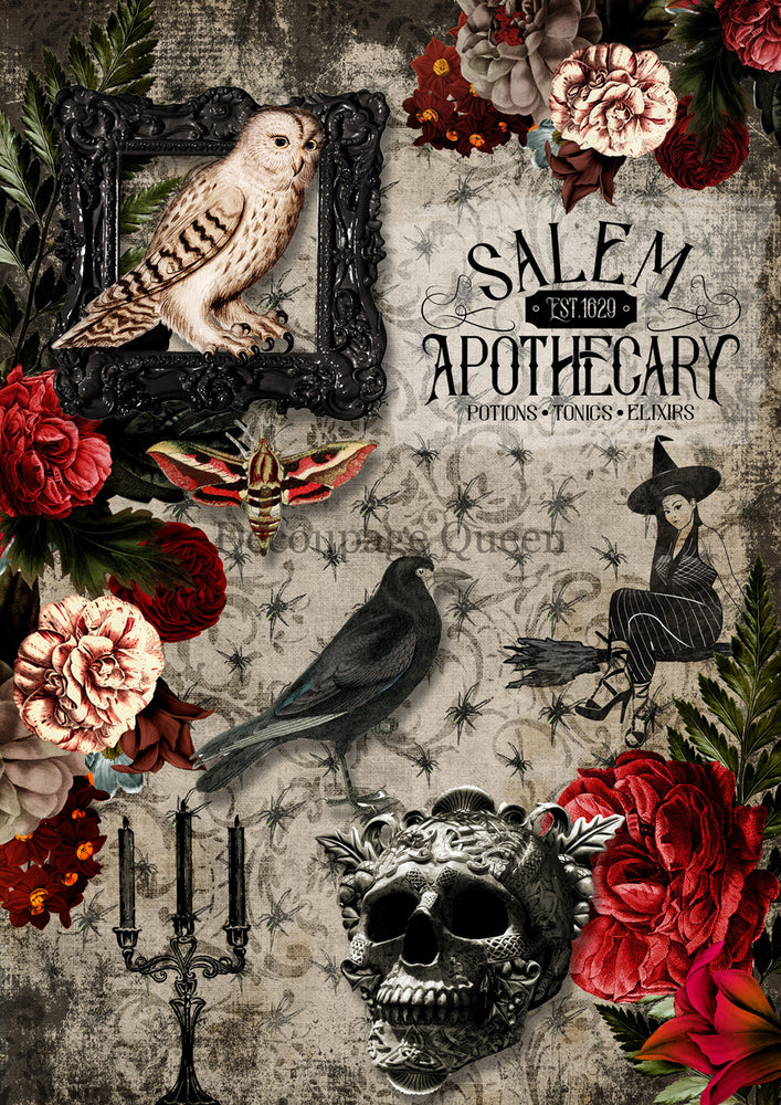 Salem Apothecary Rice Paper -  Decoupage Queen