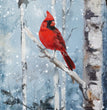 Hand Painted Cardinal Rice Paper- Decoupage Queen