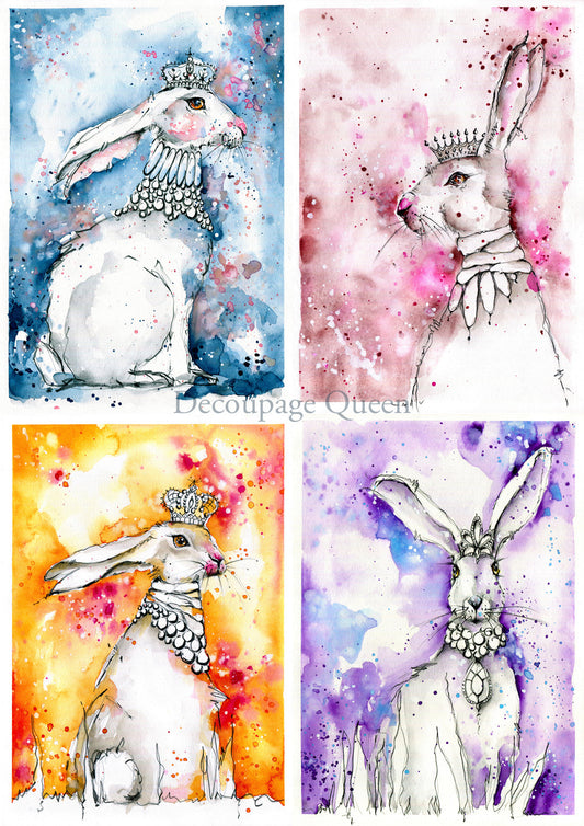 Toni Burt Hares 4 Pack Vellum Paper - Decoupage Queen/Toni Burt