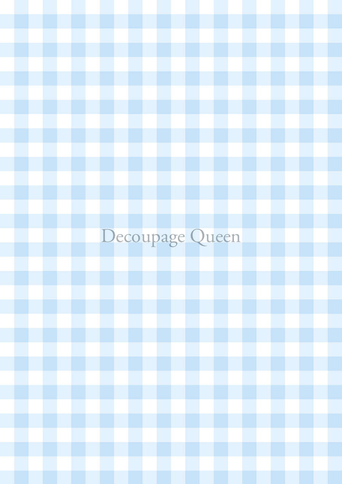Blue Gingham Rice Paper - Decoupage Queen