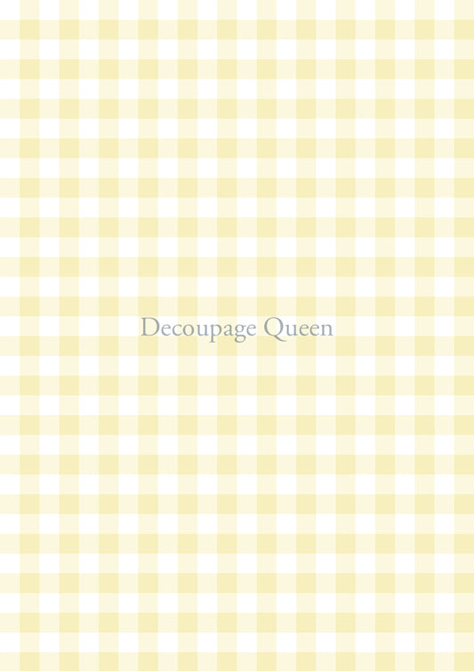 Yellow Gingham Rice Paper - Decoupage Queen