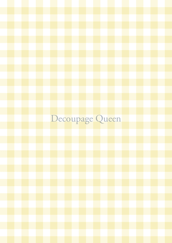 Yellow Gingham Rice Paper - Decoupage Queen